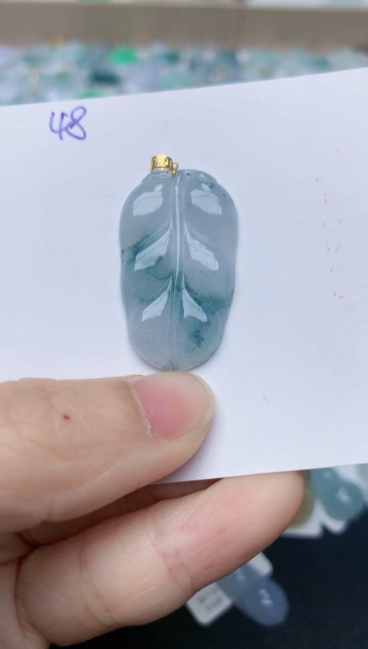 【闪购商品】翡翠颈饰18K金镶嵌天然翡翠A货    48