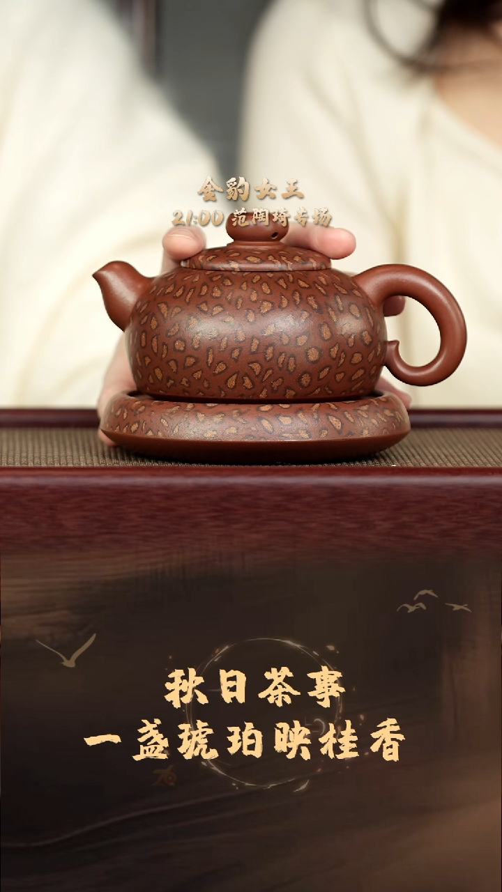 茶壶紫砂金钱豹（一）大 范仁良制 底槽清300cc