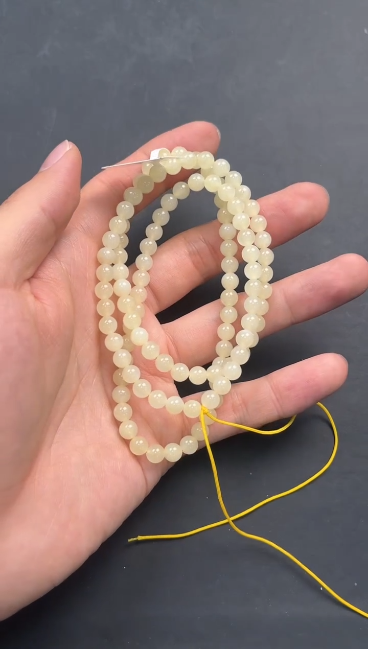 未镶嵌手串和田玉若羌黄口108项链卡6微色差