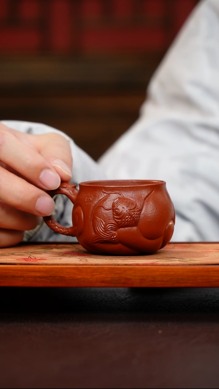 茶壶紫砂大红袍鱼化龙主人杯
