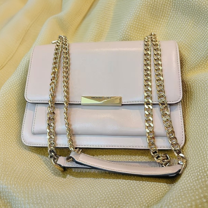 95新 MICHAELKORS/迈克高仕 粉色链条包  1216 8230