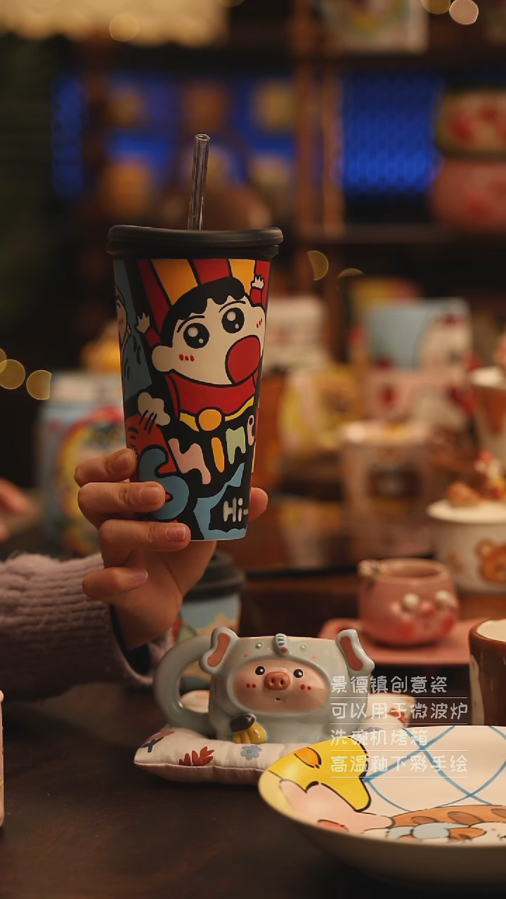 陶瓷景德镇可爱陶瓷釉下彩绘设计师款