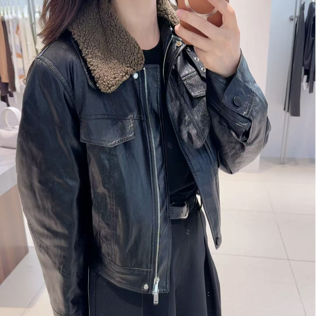 外套-135B104112时尚百搭毛毛领气质