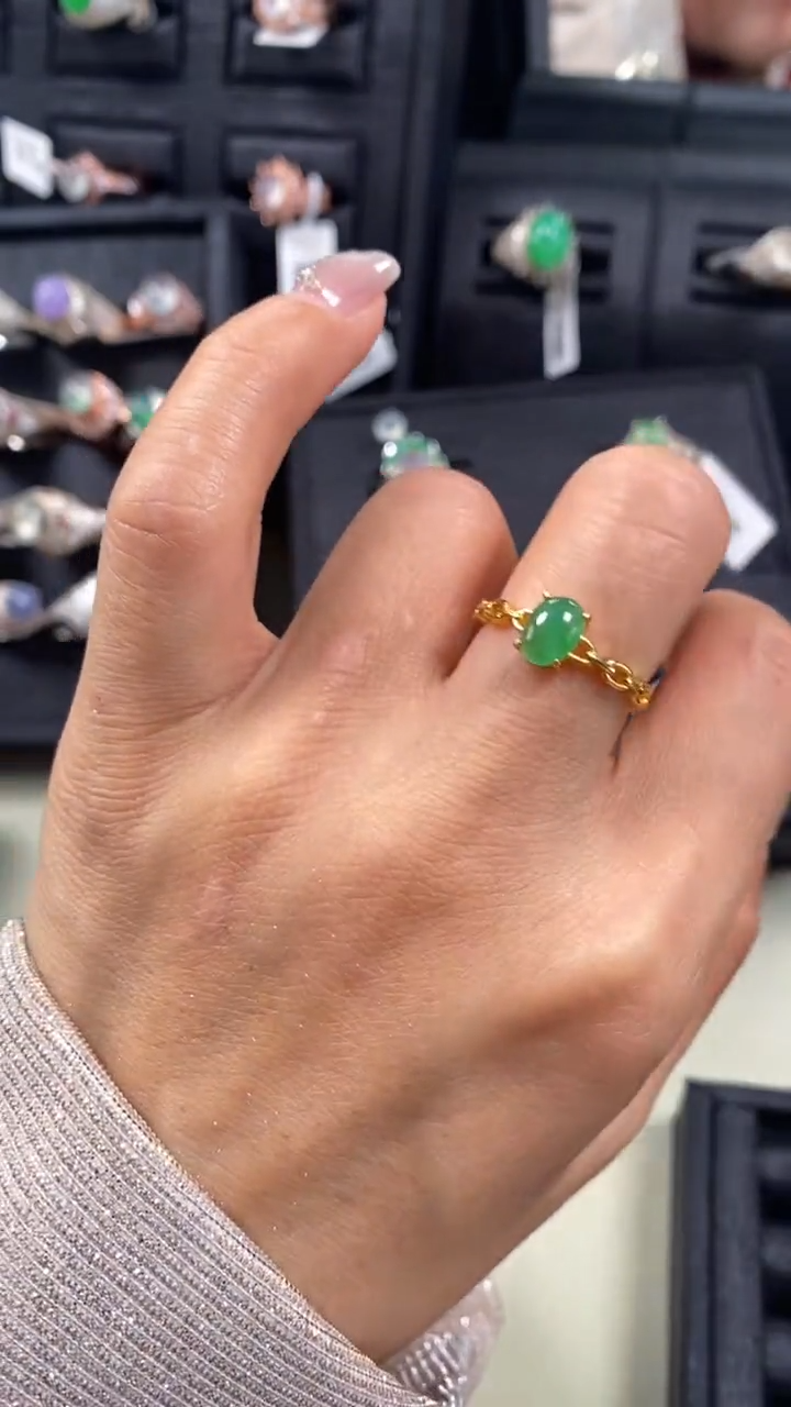 【闪购商品】翡翠戒指银S925镶嵌8872