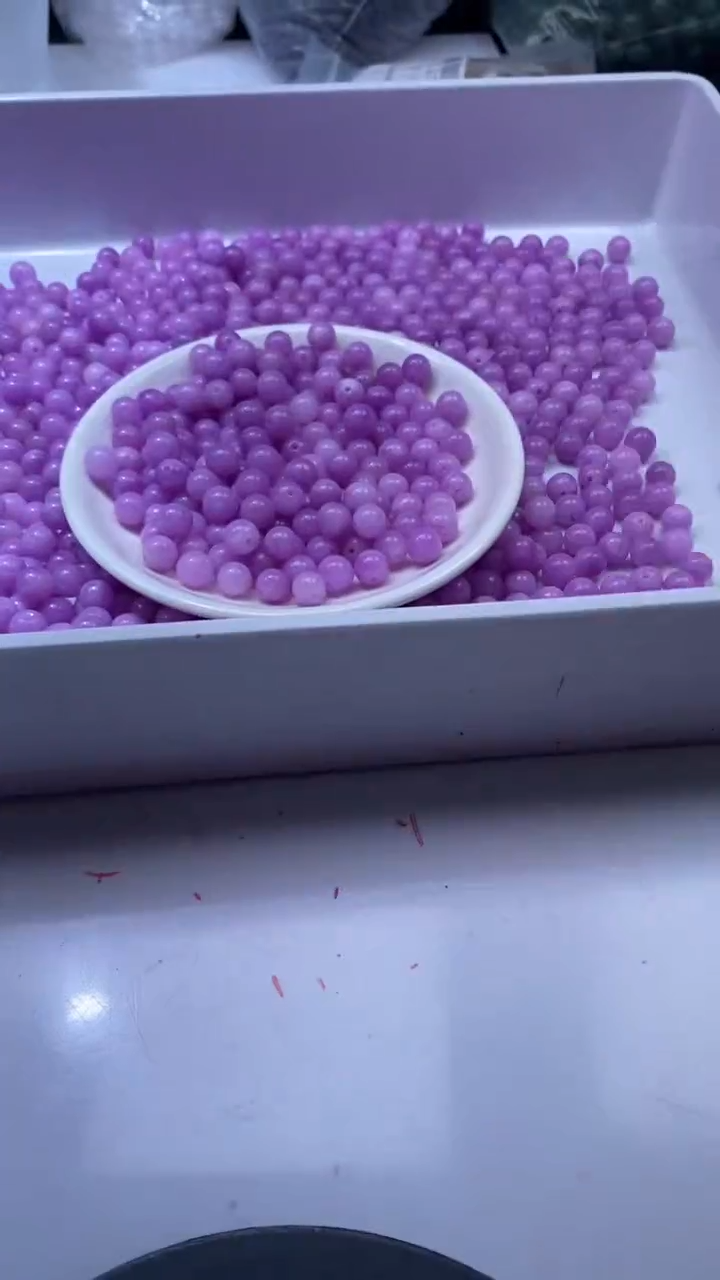 颈饰未镶嵌石英岩玉W479-紫*锂*灰8mm*30颗