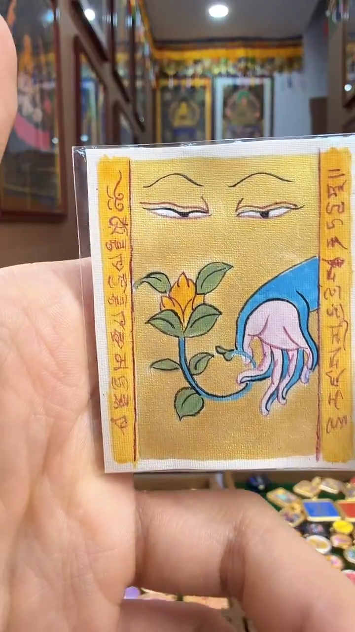 吊坠文殊-热贡纯手绘唐卡