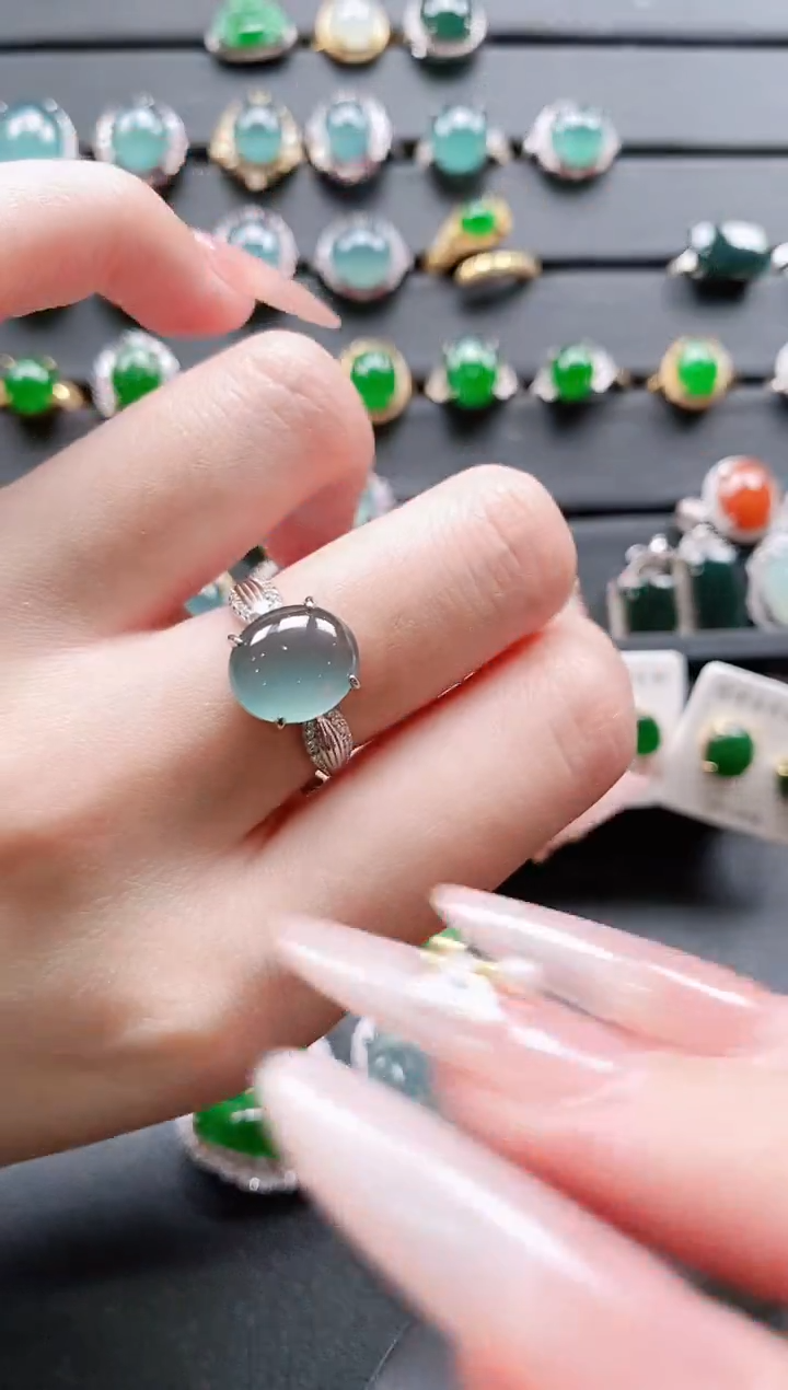 【闪购商品】翡翠戒指银S925镶嵌11111111