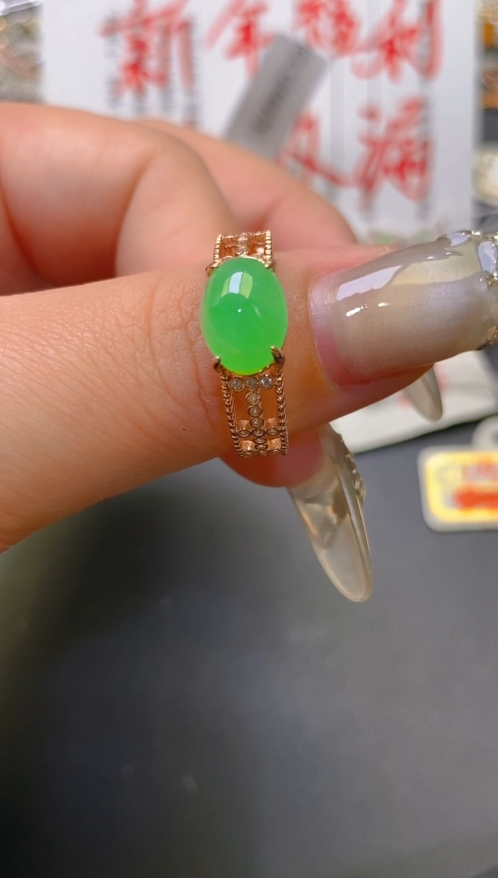 【闪购商品】翡翠耳饰银S925镶嵌天然A货翡翠1