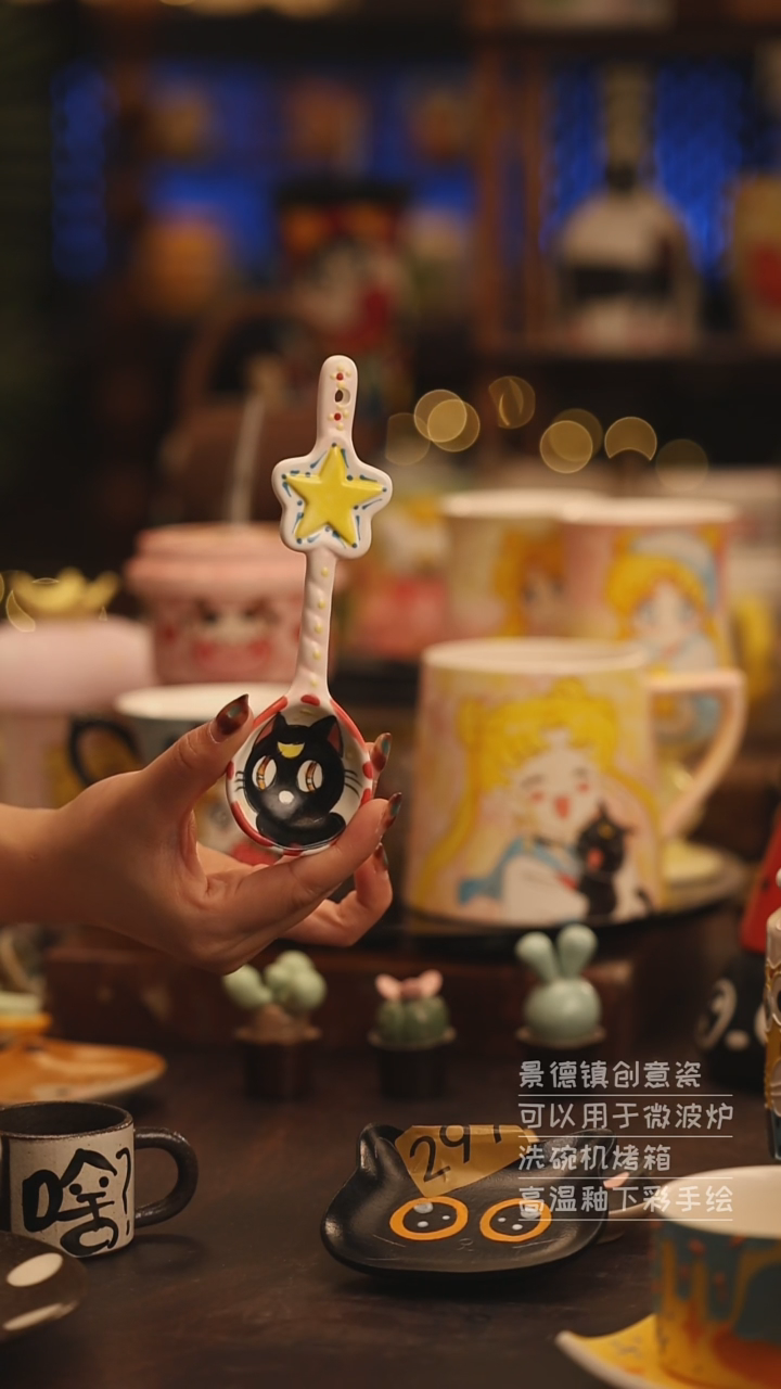 陶瓷景德镇可爱陶瓷釉下彩绘设计师款