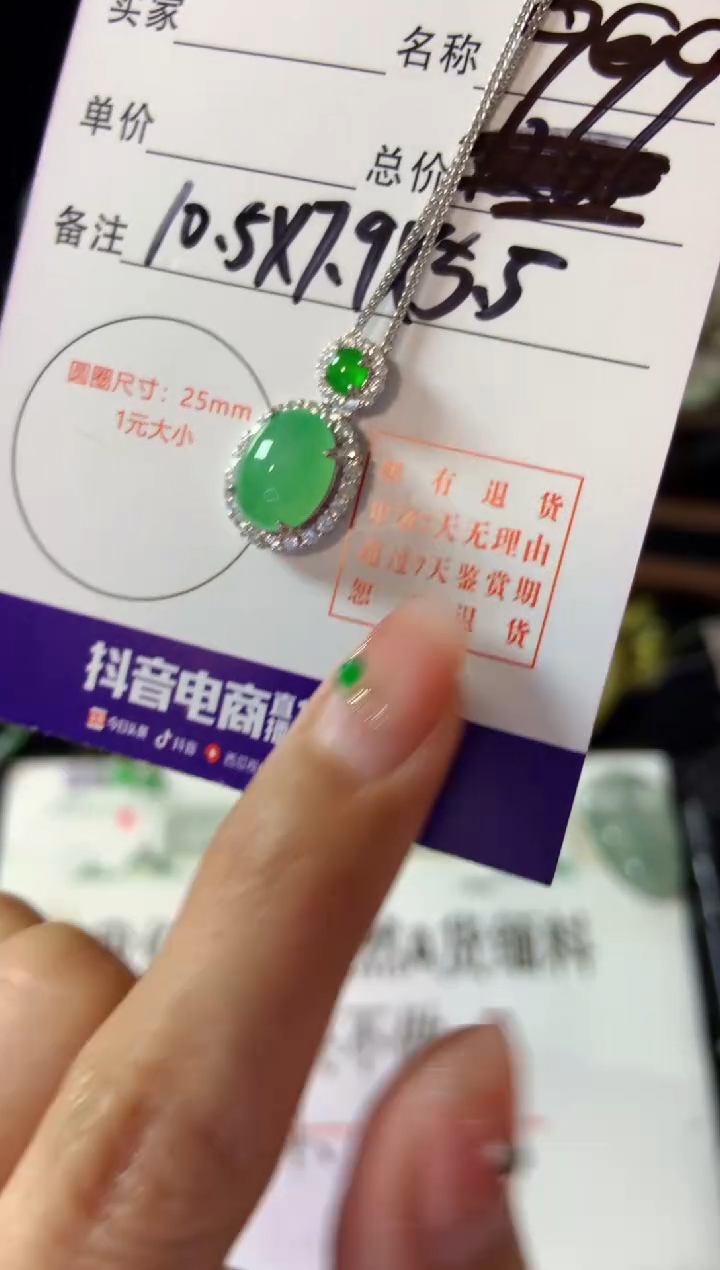 【闪购商品】翡翠颈饰银S925镶嵌翡翠