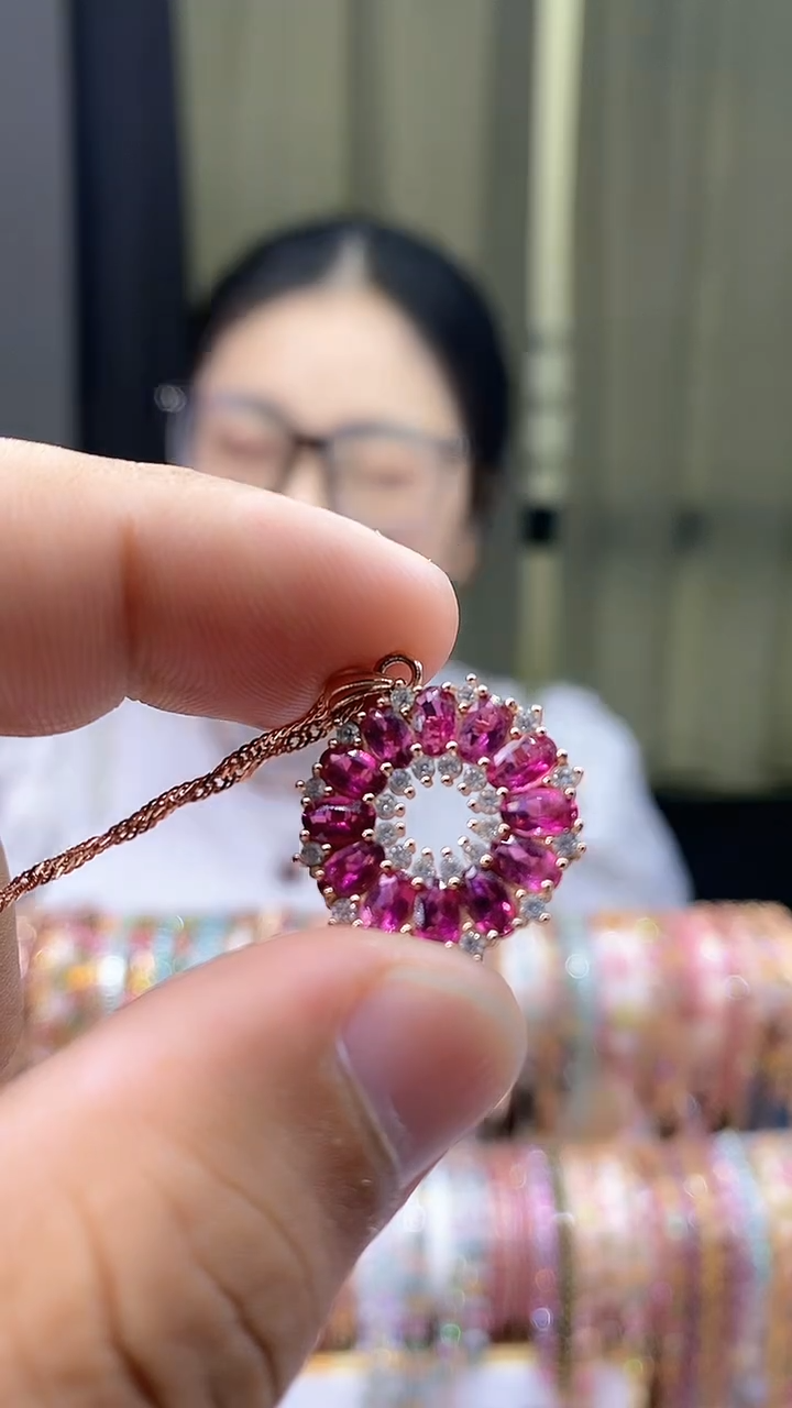 【闪购商品】碧玺吊坠银S925镶嵌3453543453453