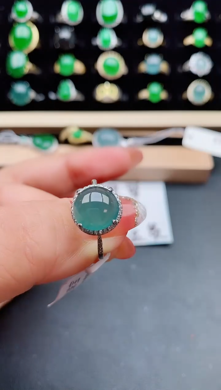 【闪购商品】翡翠戒指银S925镶嵌80500