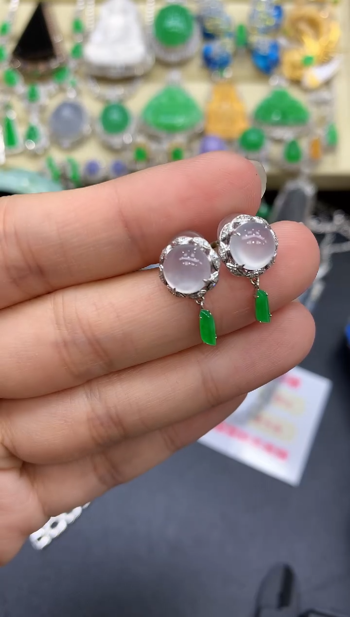 18K金镶嵌翡翠耳饰199-中国好珍宝