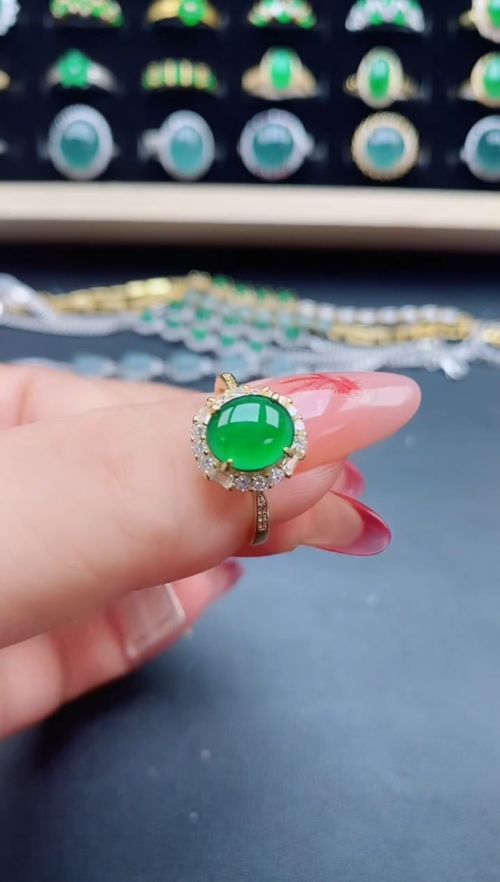 【闪购商品】翡翠戒指银S925镶嵌5080850