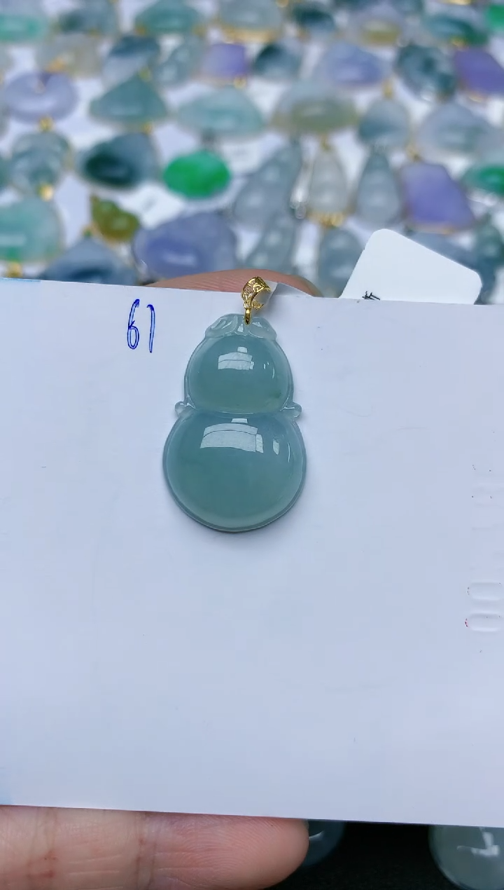 【闪购商品】翡翠颈饰18K金镶嵌天然翡翠A货    