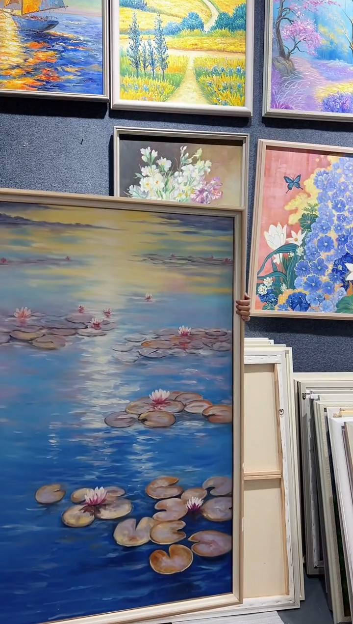 【闪购商品】油画44号 70*100 睡莲-手绘油画