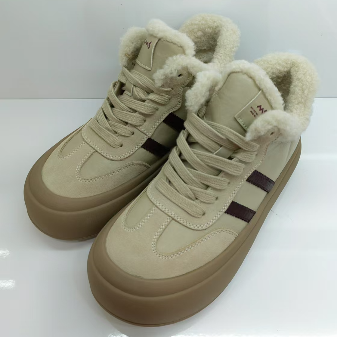 玛莎玛索平跟休闲鞋百搭休闲鞋运动厚底棉鞋秋冬女鞋冬季T731-60