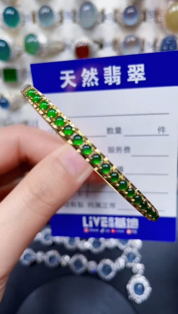 银S925镶嵌手镯翡翠179