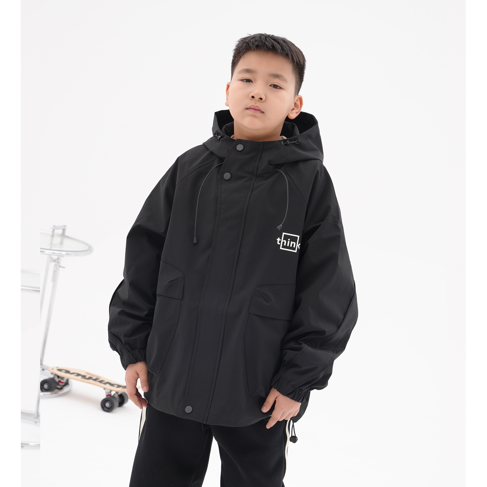 胖童外套新款冲锋衣加肥加大防风男童中大童青少年上衣54068