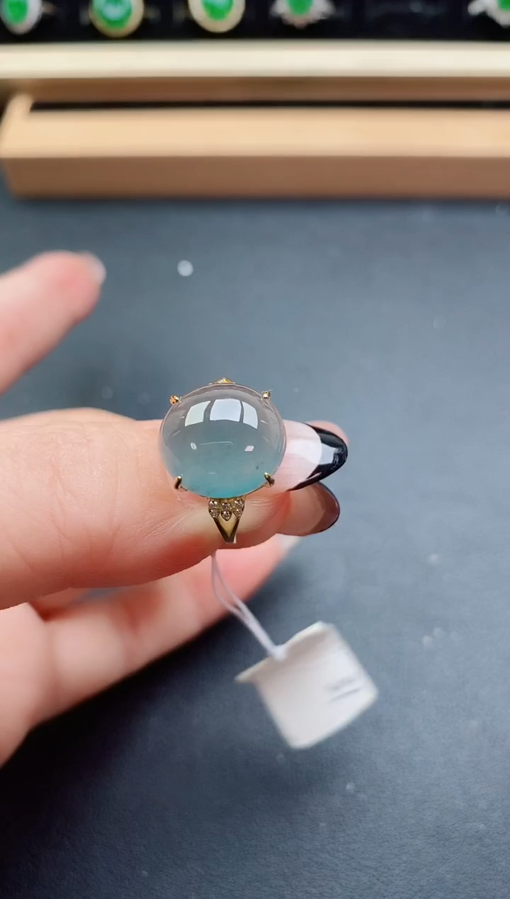 翡翠戒指银S925镶嵌5080