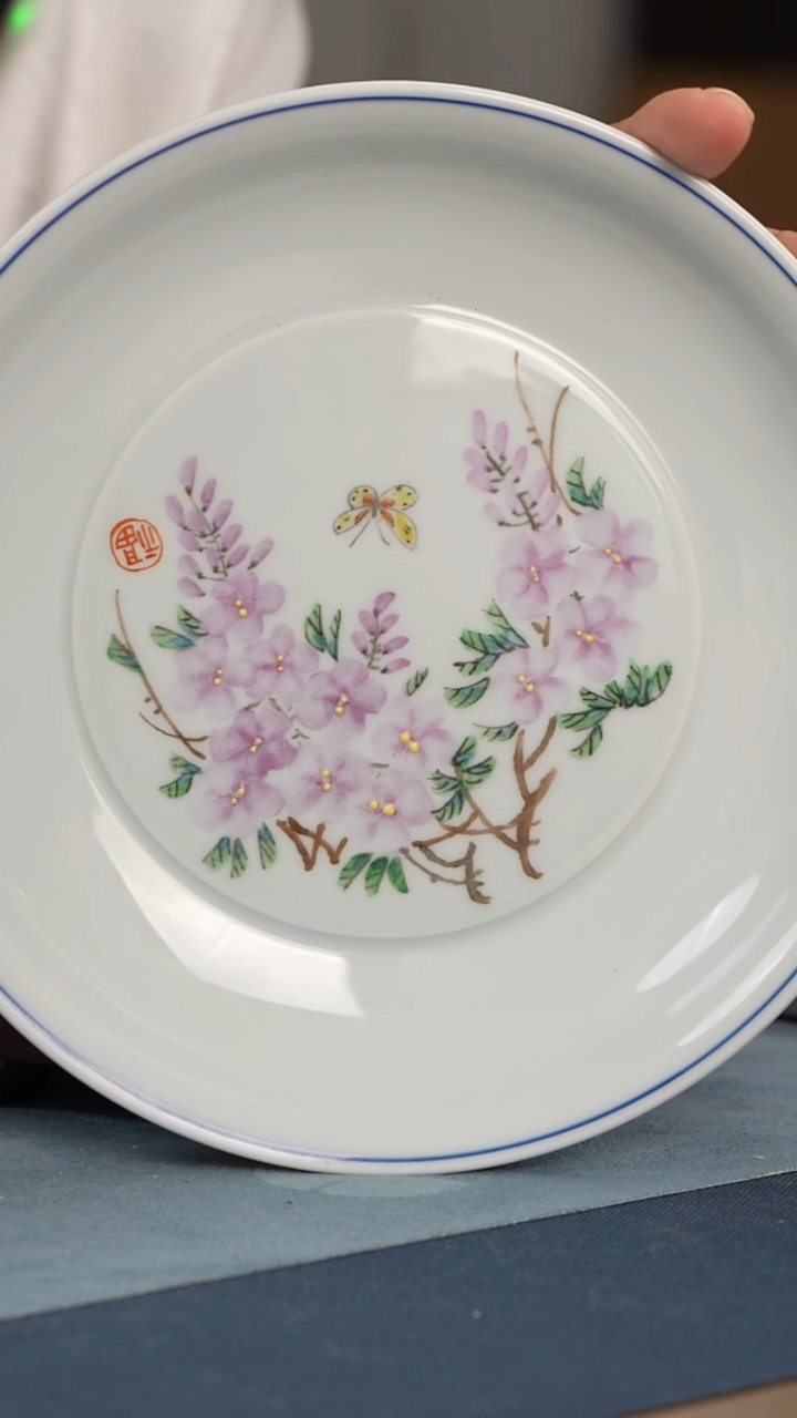 杯子徐传贵【紫藤花】纯手绘带证书