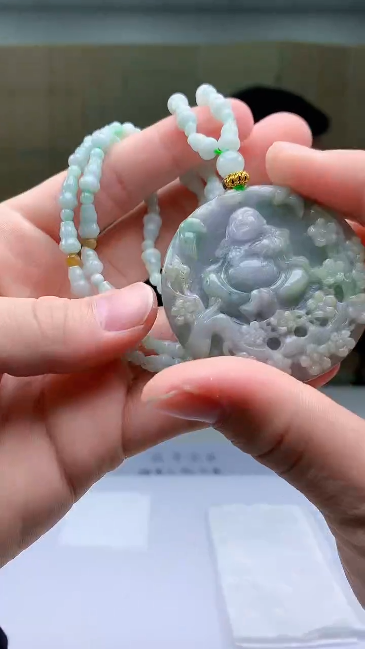 【闪购商品】定制翡翠未镶嵌5152bb-毛货挂件44赠珠链