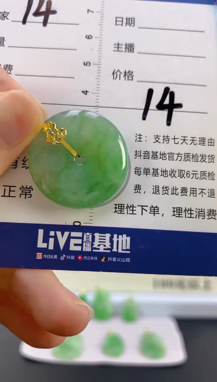 【闪购商品】翡翠颈饰18K金镶嵌天然A货翡翠