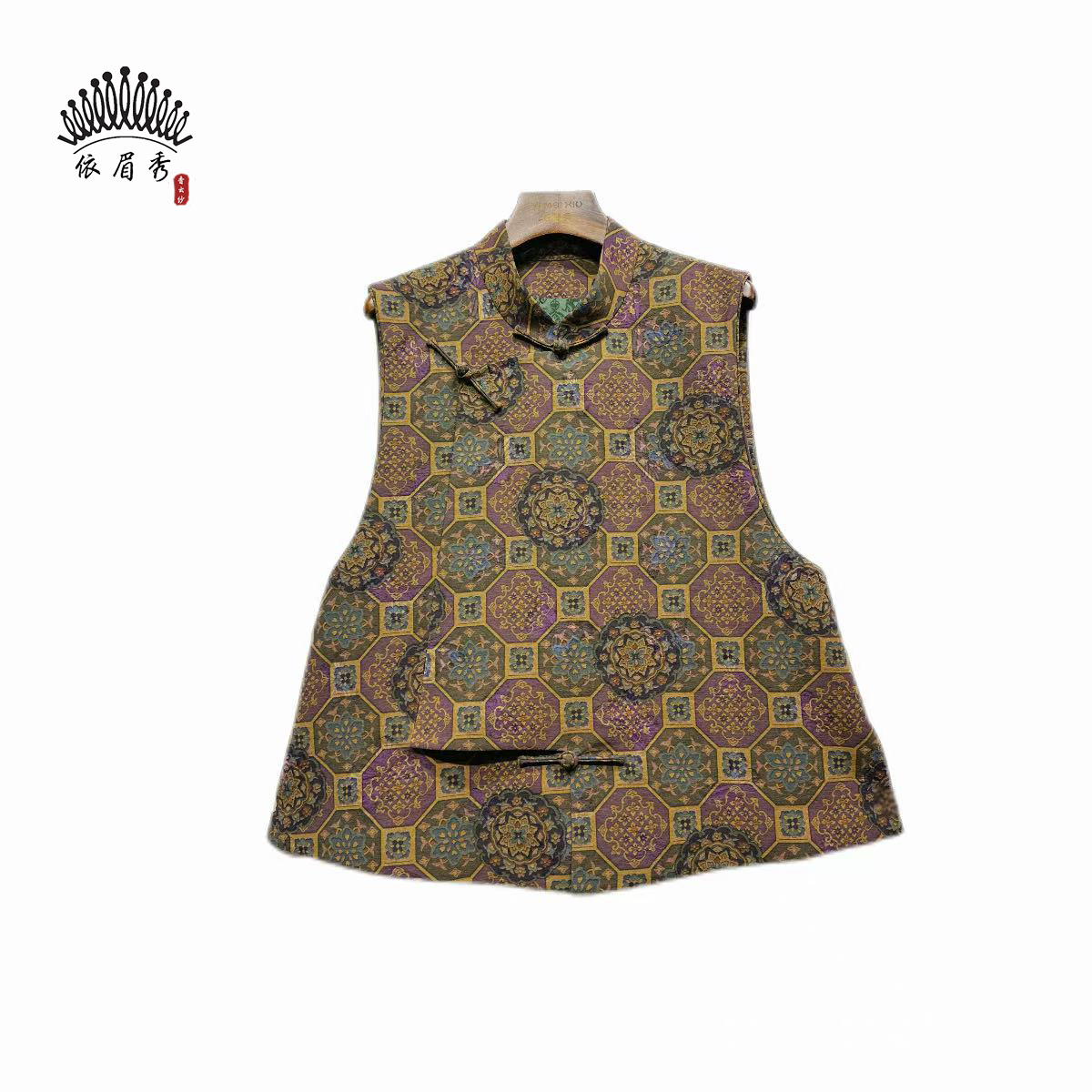 YIMEIXIU/依眉秀油丝新中式马甲 63676