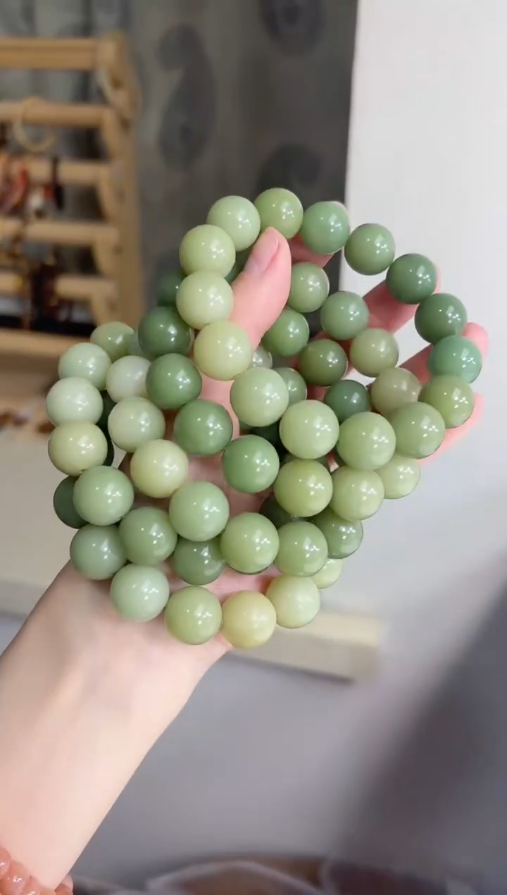 手串菩提根/象牙果沐a02阳光玫瑰玉化圆珠14.5mm手串