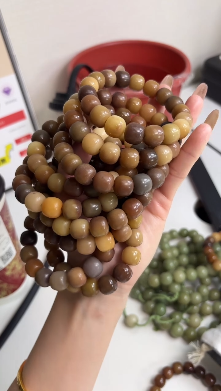 手串菩提根/象牙果沐c66翠谷幽兰干磨桶11*12mm手串瑕疵不补随机