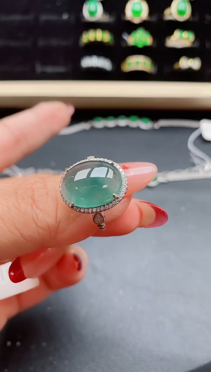 【闪购商品】翡翠戒指银S925镶嵌50805508