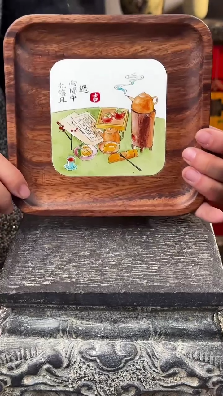 【闪购商品】摆件南美胡桃木手工釉上彩