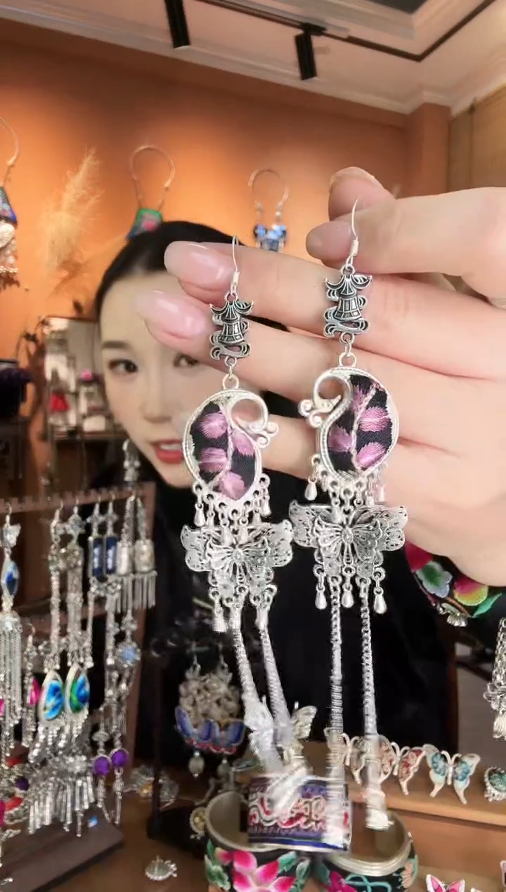 刺绣纯手工民族风耳环