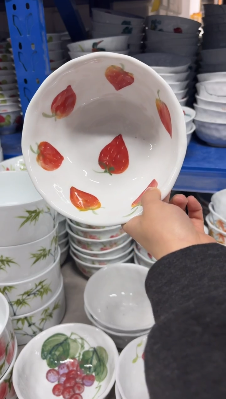景德镇高温陶瓷食品级手绘釉中彩-捏捏碗