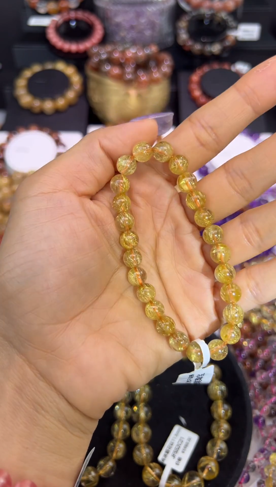 未镶嵌手链水晶金发晶7.8mm