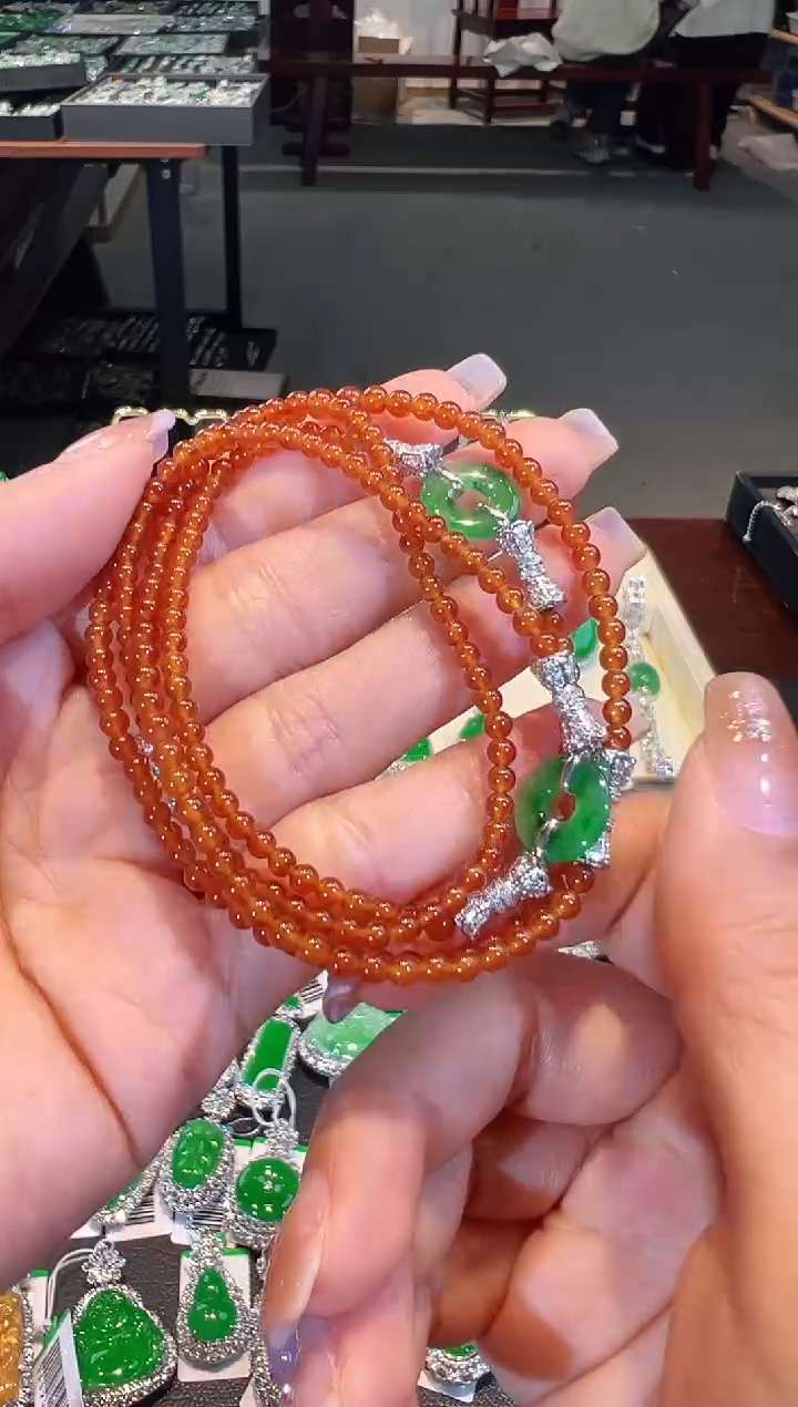 【闪购商品】翡翠颈饰18K金镶嵌两用款