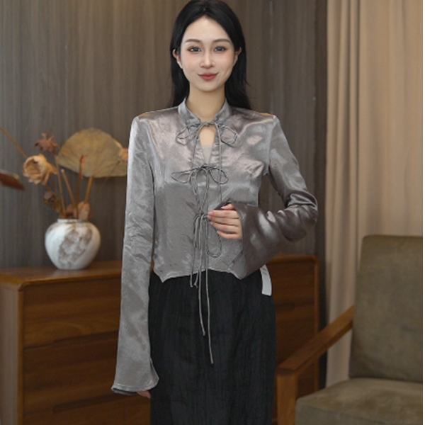 春季中式时尚设计 中国风衬衫秋季复古女装气质（辛迪）