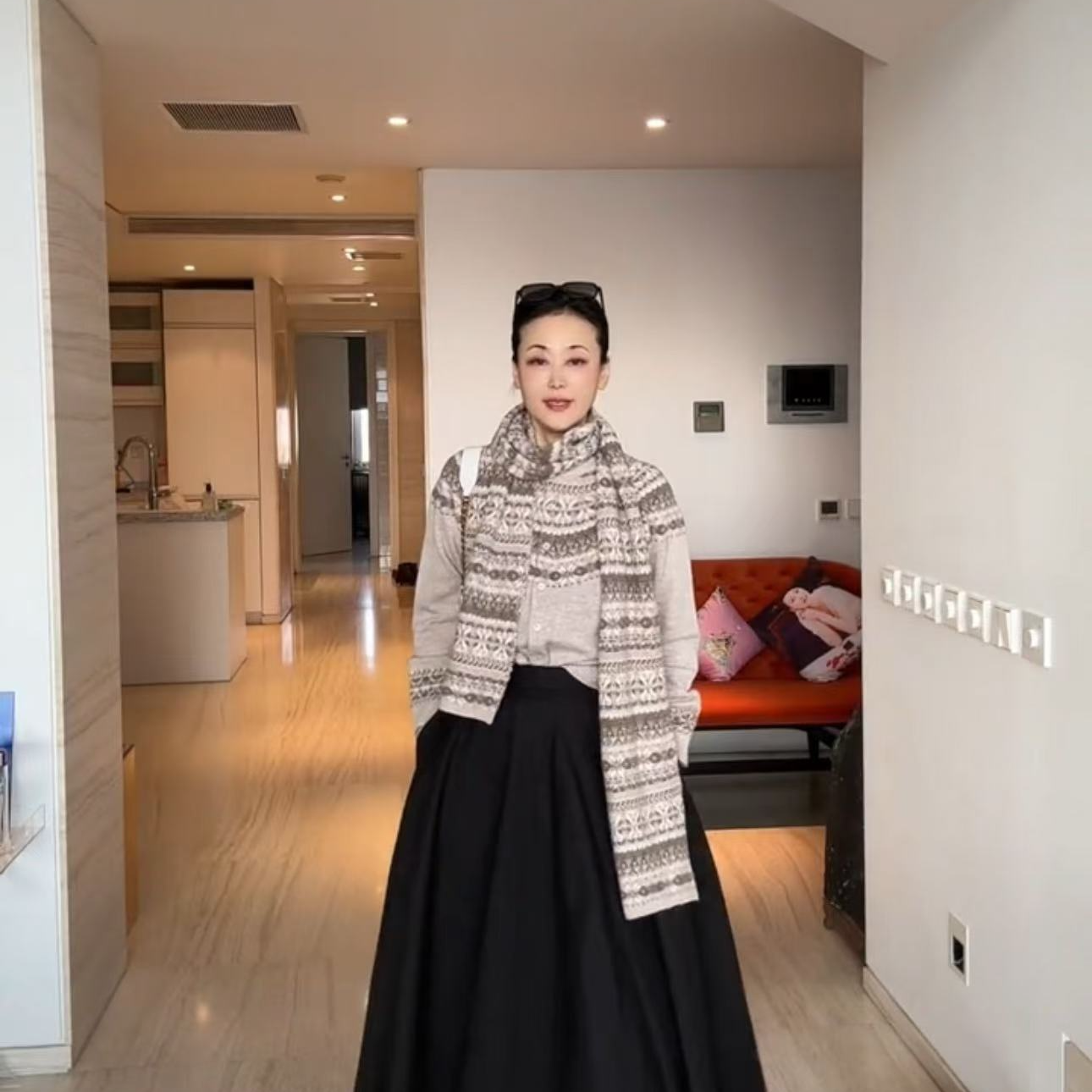 【维维精选】LB 费尔岛复古羊毛羊绒外套+围巾两件套