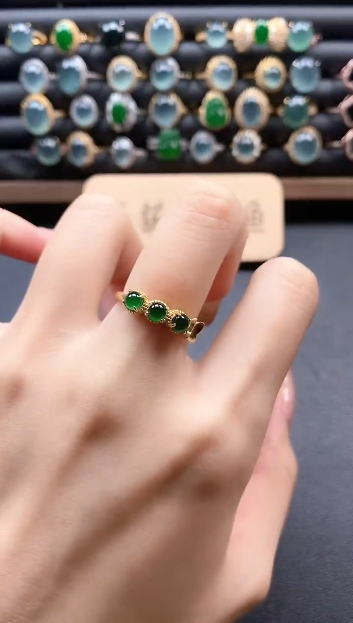 银S925镶嵌戒指翡翠51511