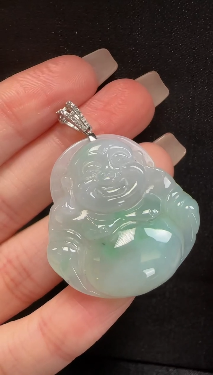 【闪购商品】翡翠颈饰18K金镶嵌947玉佛一个