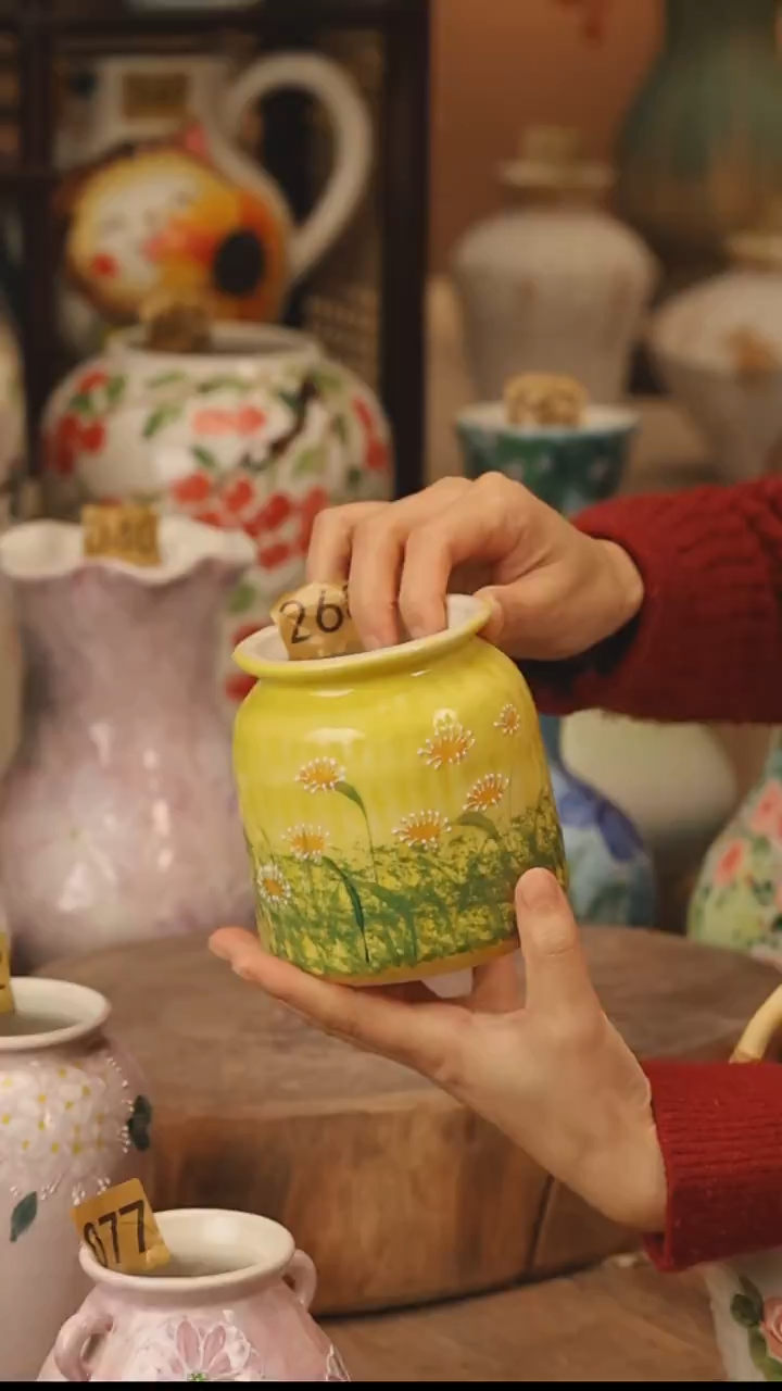 陶瓷景德镇设计师手作花器摆件侘寂风@M268@