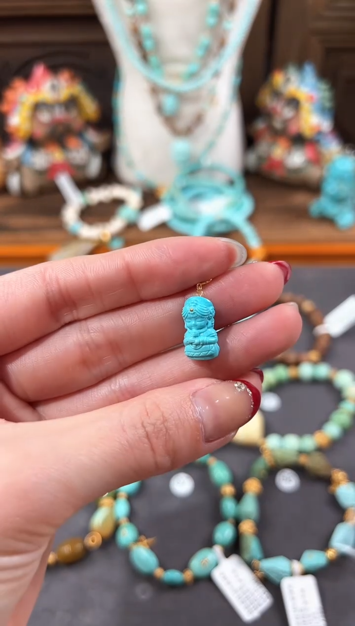 【闪购商品】绿松石提溜18K金镶嵌绿松石提溜