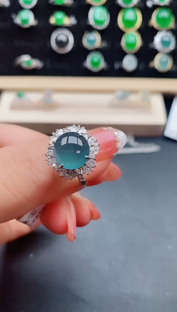 【闪购商品】翡翠戒指银S925镶嵌508050