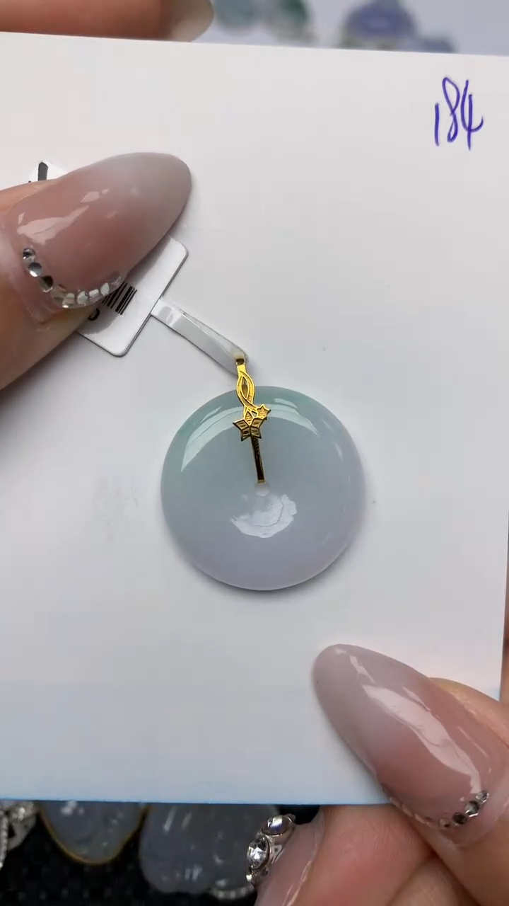 【闪购商品】翡翠颈饰18K金镶嵌 天然翡翠A货，