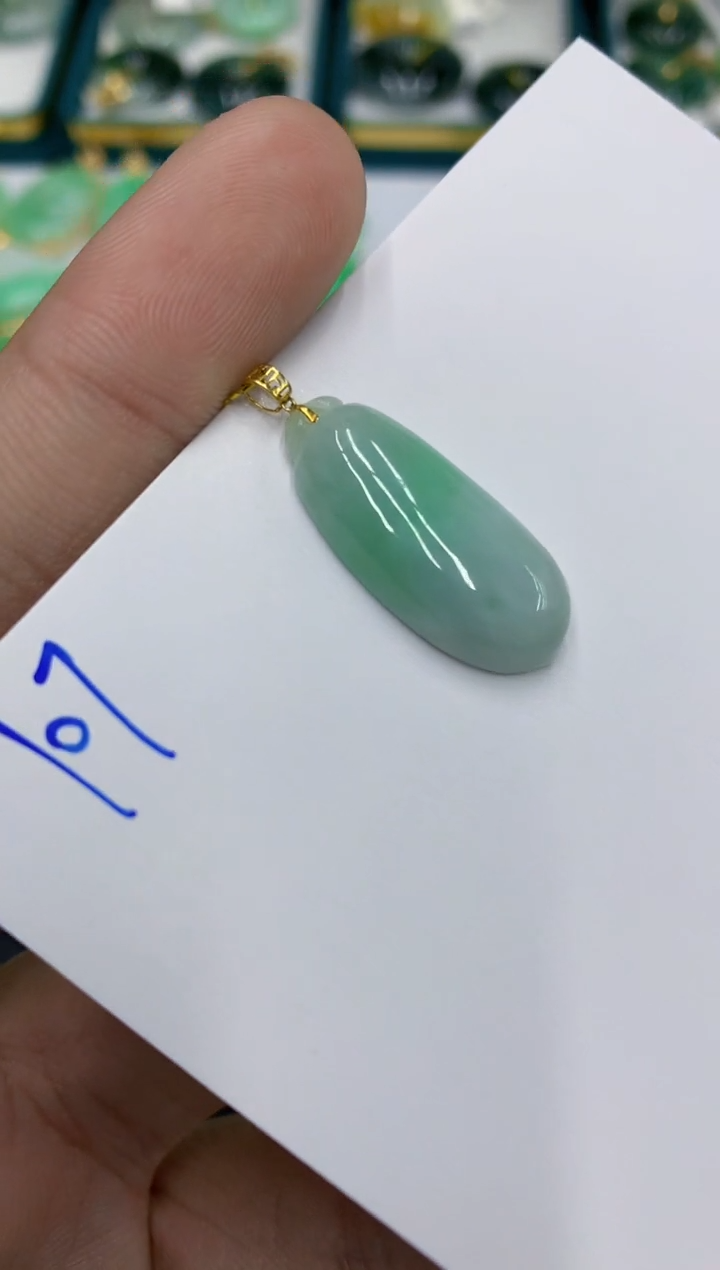 【闪购商品】翡翠颈饰18K金镶嵌天然缅甸A货翡翠