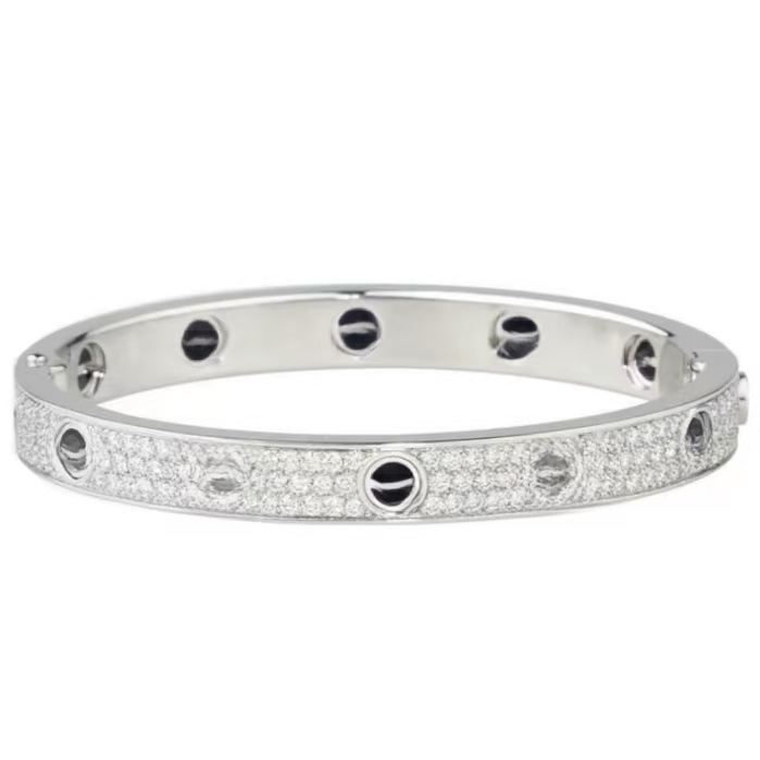 合金手镯 手镯 高定 轻奢时尚满天星宽版黑钉手镯