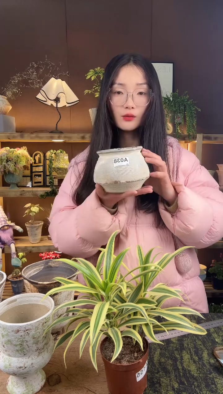 以实际为准编号  038景德镇  手绘花盆