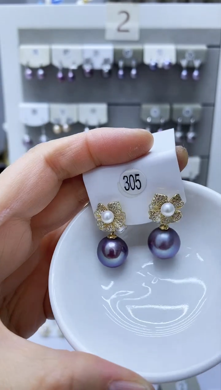 【闪购商品】淡水珍珠耳饰银S925镶嵌305