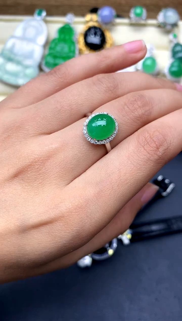 【闪购商品】翡翠戒指18K金镶嵌520-中国好珍宝