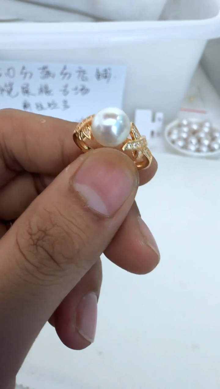 【闪购商品】海水珍珠戒指银S925镶嵌戒指